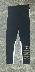Vs pink Mesh bling/sequin leggings  Medium Black Colorblock NEW Plz Read - Picture 1 of 4