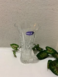 Crystal DePlomb / Cristal DePomo Lead Flared Scalloped 8-3/4" Vase Made in USA - Picture 1 of 4