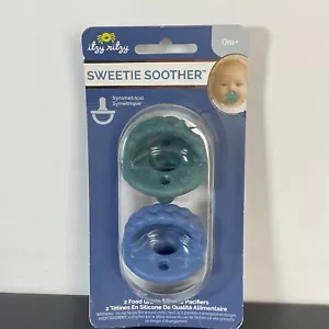 Itzy Ritzy confezione da 2 pezzi Sweetie Succhietto Set Ciuccio Intrecciato 0m+ Simmetrico Blu Verde - Foto 1 di 7