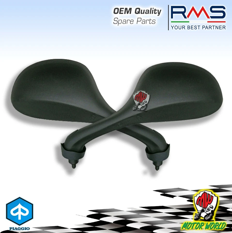 COPPIA SPECCHI SPECCHIETTI SX + DX RETROVISORE PIAGGIO NRG POWER DD 50 2015 - Immagine 1 di 1