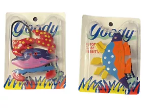 Goody Auto Clasp Barrette Dino & Ponytail Holder Crab Hand Painted New Free Ship - Picture 1 of 8