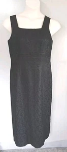Laura Ashley Vintage Black Wool & Silk Midi Dress Size 14 VGC - Picture 1 of 13