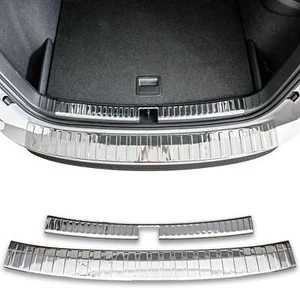 Protector de borde de carga acero inoxidable interior + exterior cromo adecuado para Skoda Karoq | desde 2017 - Imagen 1 de 6