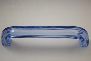 FRANZ WELZ  GLASS BOHEMIA BLUE GLASS CABINET HANDLE PULL (s) ORIG LABEL ANTIQUE - Picture 1 of 8