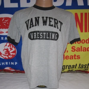 VAN WERT WRESTLING Cougars vintage Ringer T Shirt Men's XL y2k High SCHOOL OHIO - Picture 1 of 4