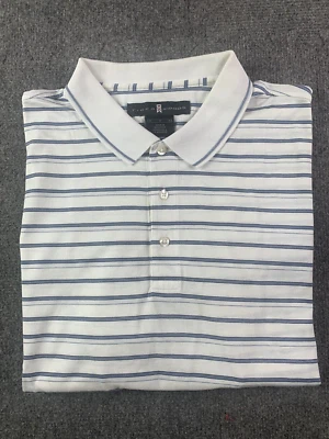 Camisa polo de golf Nike Tiger Woods para hombre 100 % algodón talla M blanca/gris Foto 1 de 4
