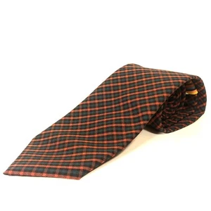 PAUL SMITH Mens Gingham Check Woven Wool Tie Red Green (MSRP $125) - Picture 1 of 3