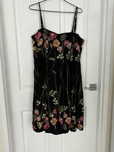 City Chic Party Dress Black XS 14 Roses Straps Can Removed - Picture 1 of 2