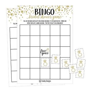 25 Bingo Game Cards For Bridal Wedding Shower, Bachelorette Party - NEW