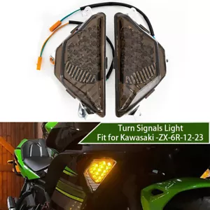 For Kawasaki NINJA 650 400 300 ZX 6R LED Turn Signal Light Indicator Lamp Smoked - Bild 1 von 13