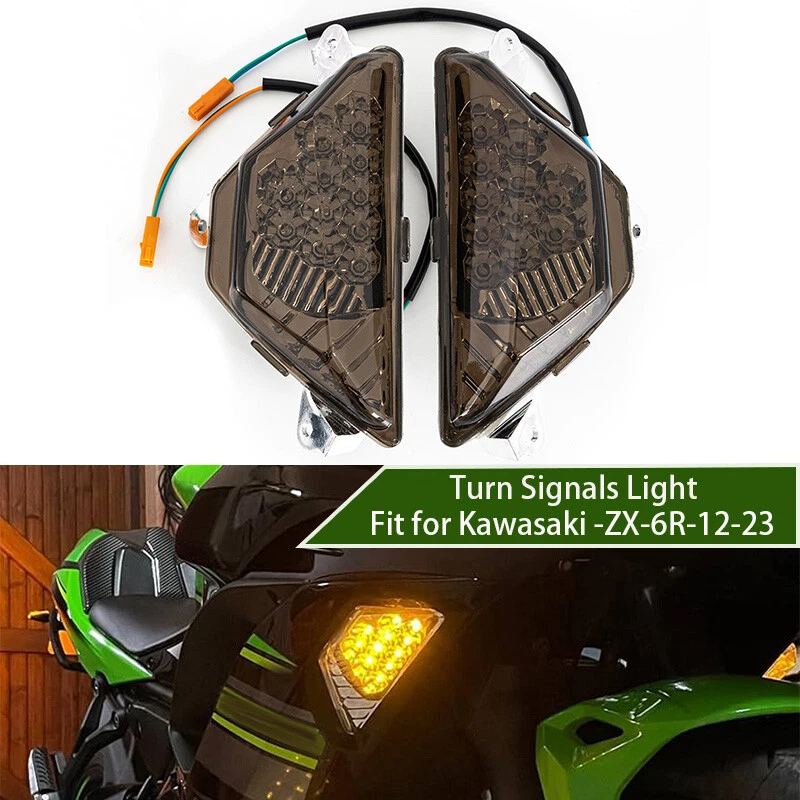 For Kawasaki NINJA 650 400 300 ZX 6R LED Turn Signal Light Indicator Lamp Smoked — 第 1/4 张图片