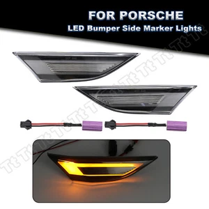 2x Yellow LED Side Marker Lights for Porsche 991 Carrera 981 718 Cayman Boxster - Foto 1 di 9