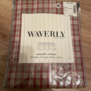 Waverly Amanda Valance Teerose kariert antik 79"×16" Baumwolle neu - Bild 1 von 6