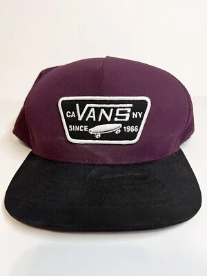 Vans “Off The Wall” STARTER Sombrero Snapback Gorra de Béisbol Patín Negro Granate Púrpura Foto 1 de 4
