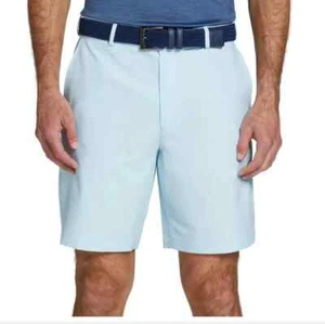 Walter Hagen Performance 11 Shorts Mens Blue Flat Front Belted Waist Golf SRT274 - Picture 1 of 18