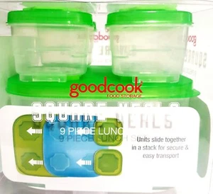 Goodcook Quadratische Mahlzeiten Lebensmittel Aufbewahrung 9-teiliges Lunch-Set - Bild 1 von 5