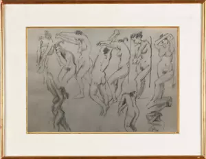 OEUVRE ORIGINALE *** NU FEMININ EXPRESSIONNISTE -COBRA DLG KIRCHNER 1950 (45) - Picture 1 of 2