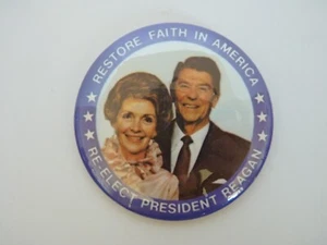 De colección 1984 Reelección Presidente REAGAN Campaña '84 Pinback Botón 3" Dos Personas - Imagen 1 de 3