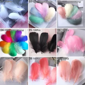 100pcs Natural Goose Feathers 8-12Cm Swan Plume DIY Carnival Decoration Craft UK - Picture 1 of 50
