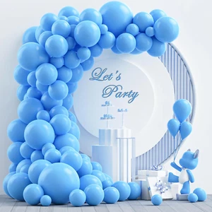 Light Blue Latex Balloon Arch Garland Kit, 102PCS 18In 12In 10In 5In for Baby Sh - Picture 1 of 12