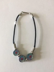 Armband Kordel Rot Herz Perlen 8 Zoll - Bild 1 von 3