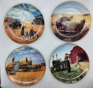 Lot of 4 Danbury Mint Collectors Plates 8" "Farming the Heart Land" series #GJ - Picture 1 of 6