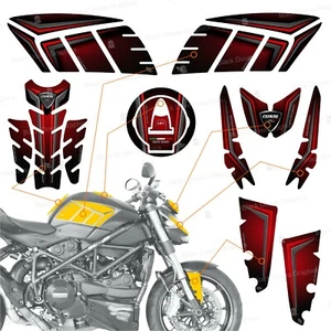 9pz Set Adhesivos 3D Protecciones Compatible Con Ducati Streetfighter 1098 848 - Imagen 1 de 12