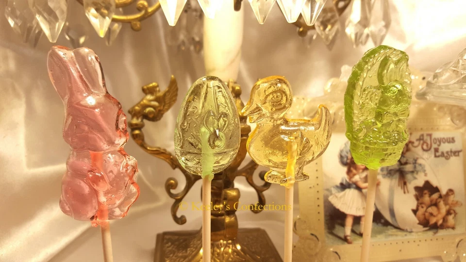 Easter Clear Toy Candy, Barley Lollipops - 5 Lollipops - Image 1 of 1