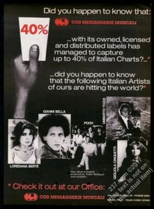1979 Loredana Berte Gigliola Cinquetti Gianni Bella Umberto Tozzi photo trade ad - Picture 1 of 1