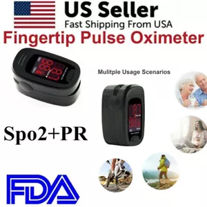 Medidor de oxígeno en sangre punta de dedo CONTEC SPO2 PR monitor de pulso pantalla LED EE. UU. - Imagen 1 de 11