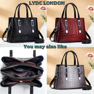 New Ladies Handbag Work Bag Women Texture Faux Leather Fashion Shoulder Tote Bag - Picture 1 of 8