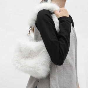 1 Pc Fashion Plush Square Bag Shoulder Bag Crossbody Small Woman Shoulder Bag - Picture 1 of 12