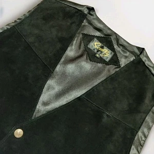 Scully Vest XL Black Suede Leather Snap Button Western Cowboy Biker *Worn Once* - Picture 1 of 7