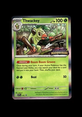 2024 Pokemon TM BS Promo: #SVPEN115 Thwackey Holo EX-EXMINT - Image 1 of 2