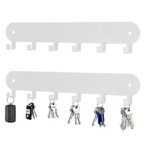 2 Pack Key Holder for Wall,Key Hooks with 6 Hooks,Key Rack Self Adhesive, Key... - Picture 1 of 7
