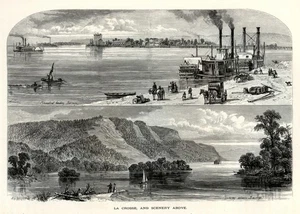 La Crosse, Wisconsin Upper Mississippi, Historic America, 1872 Antique Engraving - Picture 1 of 4