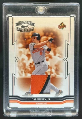 2005 Donruss Throwback Threads Cal Ripken Jr. Material Jersey Prime Patch #20/25 - Image 1 of 2