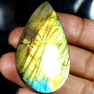 Pietre preziose 100% naturali multi labradorite pera cabina 72,35 ct. 31x 51x06mm - Foto 1 di 3