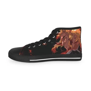 Men High Top Sneakers shoes ryojuro rengoku demon slayer fan art anime manga - Picture 1 of 17