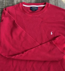 Polo Ralph Lauren Hemd Herren 2XL Waffelstrick Thermo Langarm Rot Baumwolle - Bild 1 von 4