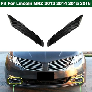 Pair Front Bumper Fog Light Cover Grill Trim For Lincoln MKZ 2013 2014 2015 2016 - Picture 1 of 10