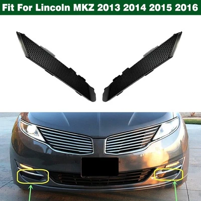 Par de molduras de parrilla de cubierta de luz antiniebla para parachoques delantero para Lincoln MKZ 2013 2014 2015 2016 Foto 1 de 4