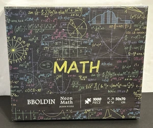 Neon Math Formulas Equations 1000 Piece Puzzle New/Sealed - Picture 1 of 6