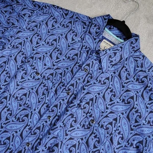 Rough Stock Panhandle Slim Pearl Snap blau Paisley Hemd Herren Large Langarm - Bild 1 von 10