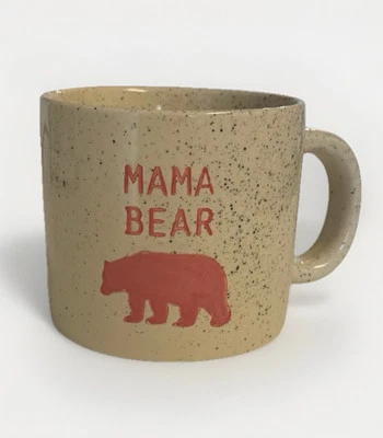 Taza de café Mama Bear con estampado animal por etiqueta de gres taza grande rosa Foto 1 de 4