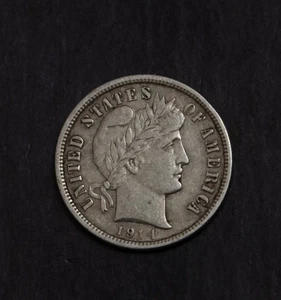 Moneda de diez centavos de barbero 1914 D casi XF lote F 828 - Imagen 1 de 2