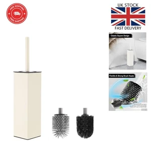 Stilvolle quadratische Silikon Toilettenbürste und rostbeständiger Halter - 2 zusätzliche Köpfe - Bild 1 von 9
