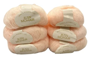 6-Jiusn Mohair Yarn Balls Light Pastel Pink Peach 25 Grams Each - Picture 1 of 2