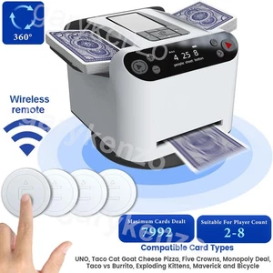 Automatic Card Shuffler & Dealer 2-in-1 Machine 360° Rotating 2 Decks Card Deal - Picture 1 of 21