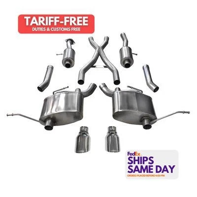 Corsa 14991, Kit Exhaust Cat-Back 2.5in Dual Rear Stainless Natural Performance - Image 1 of 4